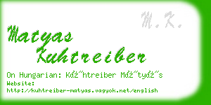 matyas kuhtreiber business card